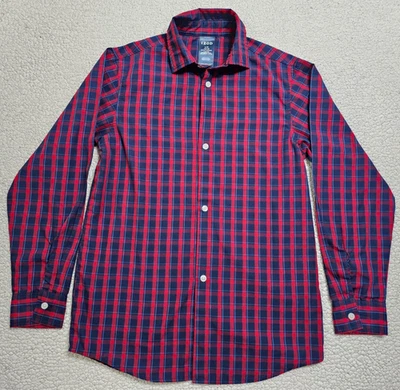 Camisa de vestir de manga larga Izod a cuadros azul/rojo para niños jóvenes 👔 talla grande 14/16 Foto 1 de 4
