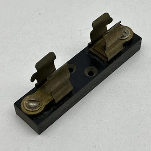 Bloque de fusibles de un solo polo vintage de 1 polo para un fusible de 2" de largo x 1/2" de diámetro - Imagen 1 de 8