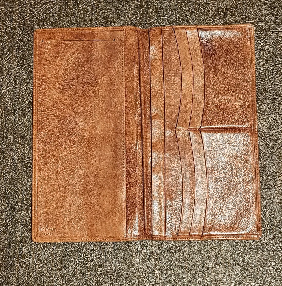 Vintage Hartmann Italy Checkbook Breast Long Wallet Brown Soft Leather - *Read* - Image 1 of 4