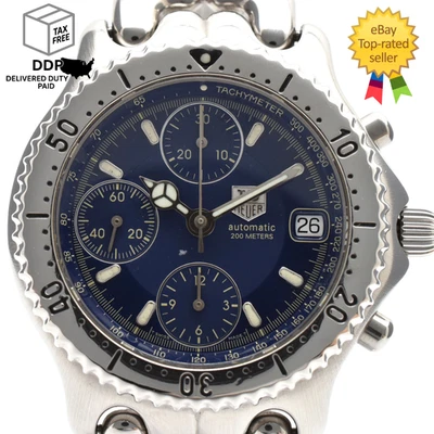 [Casi COMO NUEVO] TAG Heuer CG2111-R0 Eslabón 200 m Esfera Azul Plateado Para hombres 37 mm Fecha Reloj Foto 1 de 4