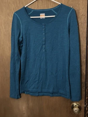 Mujer Rompehielos Lana Merino Capa Base 200 Manga Larga Cuello Redondo Henley Grande Foto 1 de 4