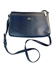 Coach East West Crossbody Bag - Brown/Black with pouch insert - Picture 1 of 10