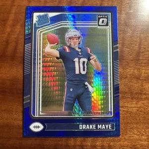 2024 Panini Donruss Optic Drake Maye Rated Rookie Blue Hyper Prizm #229 - Picture 1 of 2