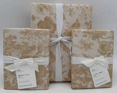 Pottery Barn Sorrel Toile FULL / QUEEN Duvet Cover & 2 Euro Shams ~ Harvest Gold - Image 1 of 2