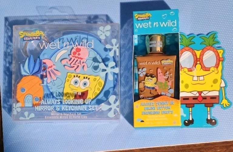 Wet n Wild Spongebob Square Pants Bronzing Drops And Mirror And Keychain Set. - Image 1 of 1