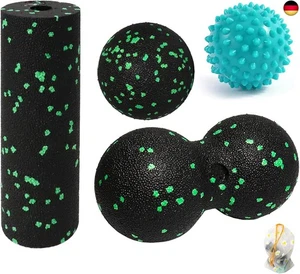 4 Stück Faszienball Massageball Set, mit Faszienball, Peanut Massage Schwarz,  - Bild 1 von 8