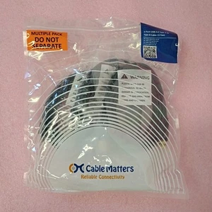 Long 3-Pack USB Printer Cable - 15Ft, USB a to B Cable, 200001-BLK-15x3 - Picture 1 of 3