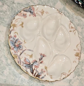 Antique Haviland & Co. Limoges Oyster Plate Porcelain Exclusively for Wright 8" - Picture 1 of 3