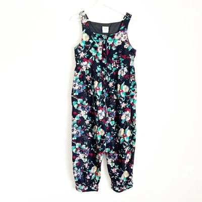 Laura Ashley 90 年代复古花卉棉质连身裤连身裤 S 码 — 第 1/4 张图片