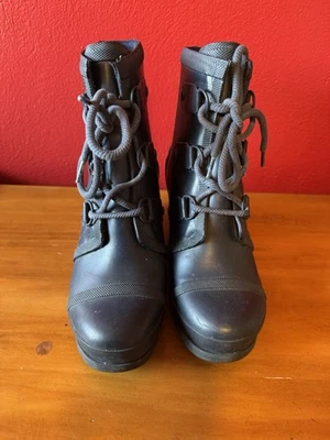 Sorel Joan of Arctic Rain Wedge Rain Boots Waterproof Navy Blue Rubber Size 8.5 - Image 1 of 4