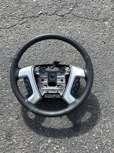 2009 2010 2011 2012 GMC Acadia Black Leather Electric Steering Wheel - Picture 1 of 2