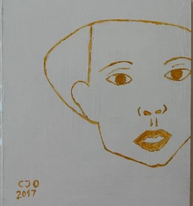 Cuadro pintura original acrílico sobre tabla. Retrato niña. - Imagen 1 de 5