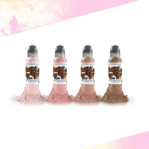 World Famous Tattoo Ink 4 Bottle Mak's Pink Skintone Set - Picture 1 of 6