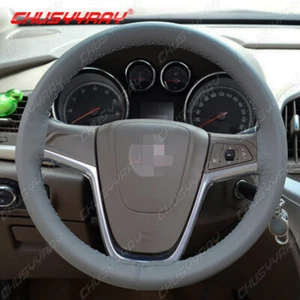 Gray leather car steering wheel cover anti-skid protector accessories 15'' new - Picture 1 of 12