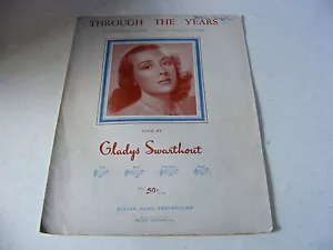 1931 Through the Years cantada por Gladys Swarthout Youmans Heyman partituras - Imagen 1 de 4