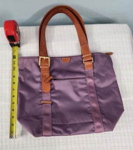 Bric's Purple Nylon Leather Travel Tote Italy - Picture 1 of 14