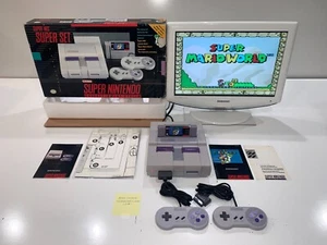 Super Nintendo Super Mario World System Console Complete in Box CIB Tested! #9 - Picture 1 of 12