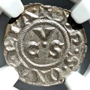 SICILIA ITALIA Ancona Republic NGC MS 64 BI Denaro AD 1250-1348 CVS Monograma - Imagen 1 de 21
