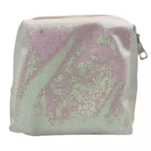 Weiße Glitzer Make-up Tasche - Bild 1 von 2