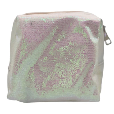 White Glitter Makeup Bag - Image 1 of 2