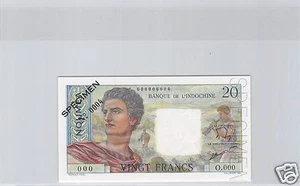 NOUVELLE-CALÉDONIE NOUMEA 20 FRANCS SPECIMEN ND PICK 50 c RARE !!!! - Imagen 1 de 2