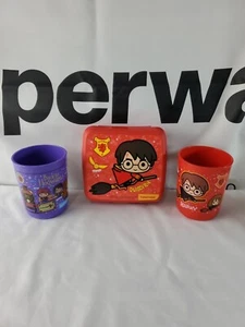 Tupperware Harry Potter Set Sandwich Keeper And 2 Mugs 11oz Back To Hogwarts - Picture 1 of 2