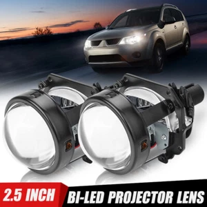 Lente de proyector Bi LED 2X 2,5"" 100W 20000 LM reacondicionamiento universal H4 H7 - Imagen 1 de 22