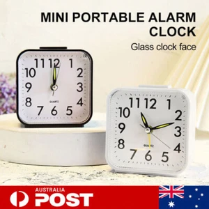Bedside Clock Analogue Alarm Clocks Small Silent Battery Analog Desk Table Clock - Picture 1 of 12