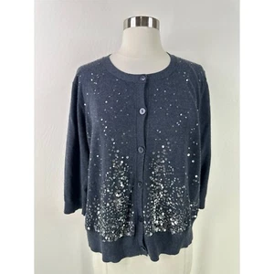 Cárdigan Eileen Fisher algodón cachemir con cuentas para mujer con botones talla L - Imagen 1 de 11