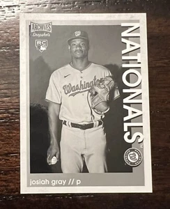 Josiah Gray 2022 Topps Archives Snapshots Black & White SP #41 Rookie RC - Picture 1 of 2