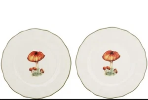 Southern Living Festive Fall Olive Mushroom Accent Plates, Set of 2 New - Picture 1 of 18