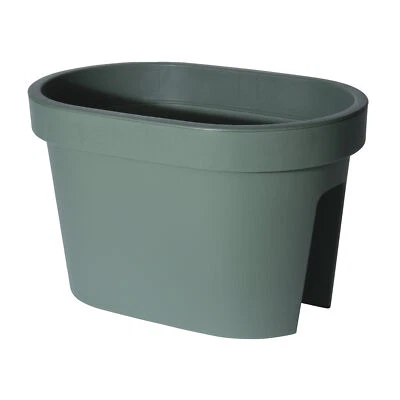 Balkon Geländer Blumentopf - waldgrün / 40cm - Kunststoff Pflanz Kasten Topf - Bild 1 von 4
