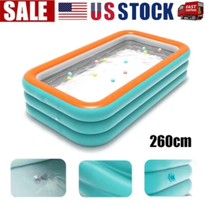102"x63"x22" Extra Large Family Inflatable Swimming Pools Above Ground Backyard - Picture 1 of 14
