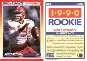 Scott Mitchell Signed 1990 Score #651 Card Utah Utes Auto AU