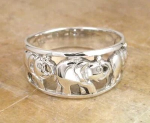ANILLO BANDA ELEFANTE DE LA SUERTE PLATA ESTERLINA GRAN talla 7 estilo # r0935 - Imagen 1 de 1