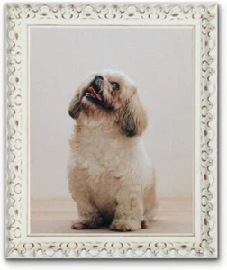 Vintage Ornate Shabby Chic White and Black Picture Photo Frames hand stand New - Picture 1 of 17