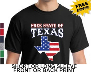 Patriotic Free State Of Texas American Flag Lone Star New Mens Cotton T-Shirt - Picture 1 of 7