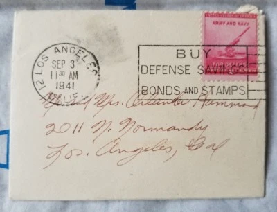 1941 Buy Savings Bonds & Stamps Army and Navy Mr Mrs Ollie Hammond - Image 1 of 4