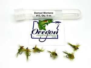 Damsel Montana Nymph, Various Sizes, 6 Fly FREE shipping on Additional Items - Imagen 1 de 5