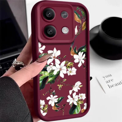 For Xiaomi Redmi Note 13 12 11 Pro 13T Poco F6 Pro Flower Silicone Case Cover - Image 1 of 4