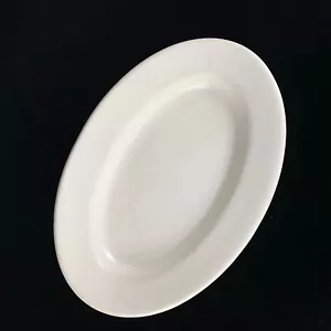 Vintage Büffel Porzellan weiß ovaler Teller Steinzeug Restaurant Geschirr 9,5 x 6,75 Zoll - Bild 1 von 9