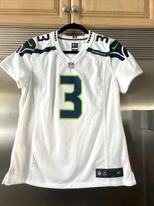 SEATTLE SEAHAWKS NFL+ NIKE TOP LADIES JERSEY ON FIELD  V NECK #3 WILSON VTG SZ L - Picture 1 of 11