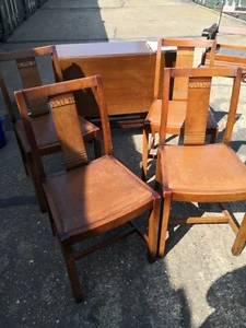 Vintage Dropleaf Gateleg Table With 4 Chairs used items 38.5cm when folded down - Picture 1 of 7
