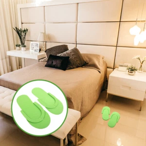 12 Paia Sandali Riutilizzabili Punta Spa Ciabatte Salone Pantofole Bomboniere - Foto 1 di 12
