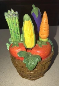 4 Vegetable Spreaders In Garden Veggie Basket Holder Molded Resin Cute! - Picture 1 of 6