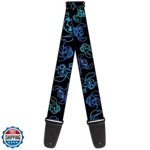 Buckle-Down Gitarrengurt - elektrische Naht Posen schwarz/neonblau - 2" breit - - Bild 1 von 4