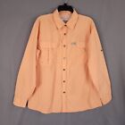 Columbia Men's Button Up Fishing Shirt Roll Tab Sleeve Tag Size M (Actual XL)