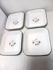 LOT OF 4 PFALTZGRAFF WINTERBERRY RECTANGULAR 5 1/2" X 6" APPETIZER DISHES PLATES - Picture 1 of 5