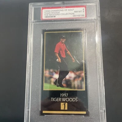 1998 Champions Of Golf Masters Collection Tiger Woods RC Rookie PSA 8 NM-MT - Image 1 of 4