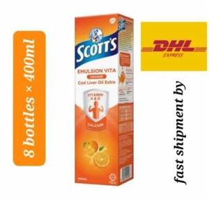 8 Bottles x 400ml Scott's Emulsion Cod Liver Oil Orange Flavor -shipment by DHL - Imagen 1 de 6